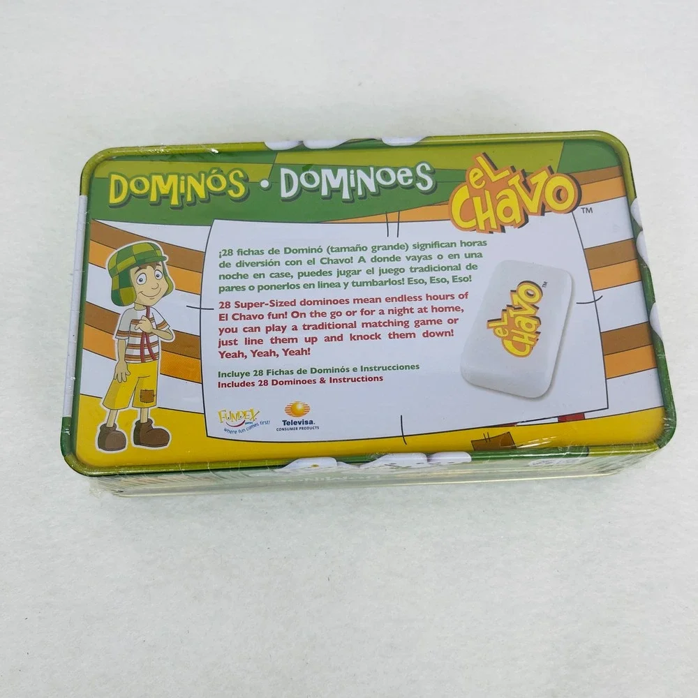 El Chavo Animado Dominoes 28 Super-Sized Tiles in Collectible Tin Fundex 2008